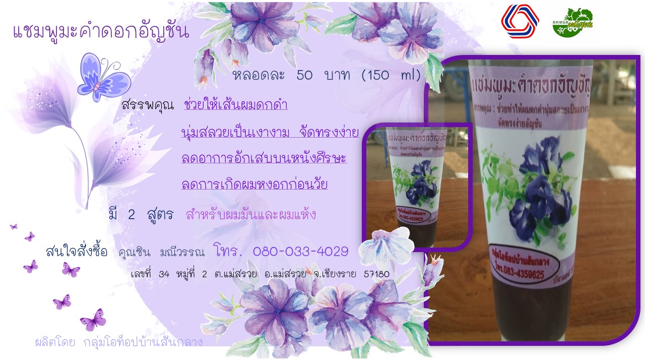 แชมพูมะคำดอกอัญชัน บ้านสันกลาง